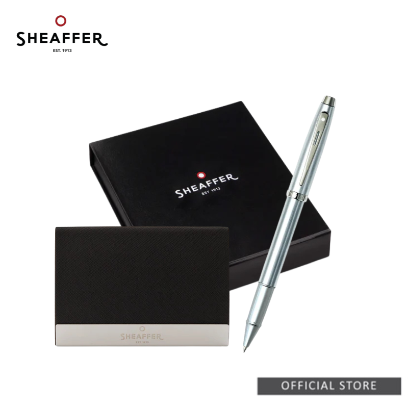 Sheaffer® 100 Rollerball Pen With Business Card Holder Gift Set