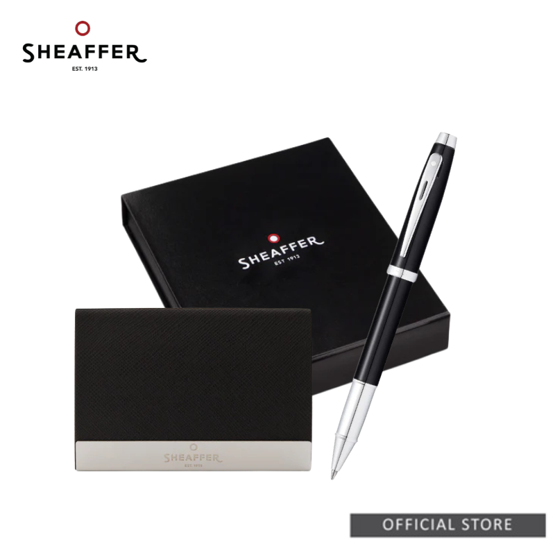 Sheaffer® 100 Rollerball Pen With Business Card Holder Gift Set