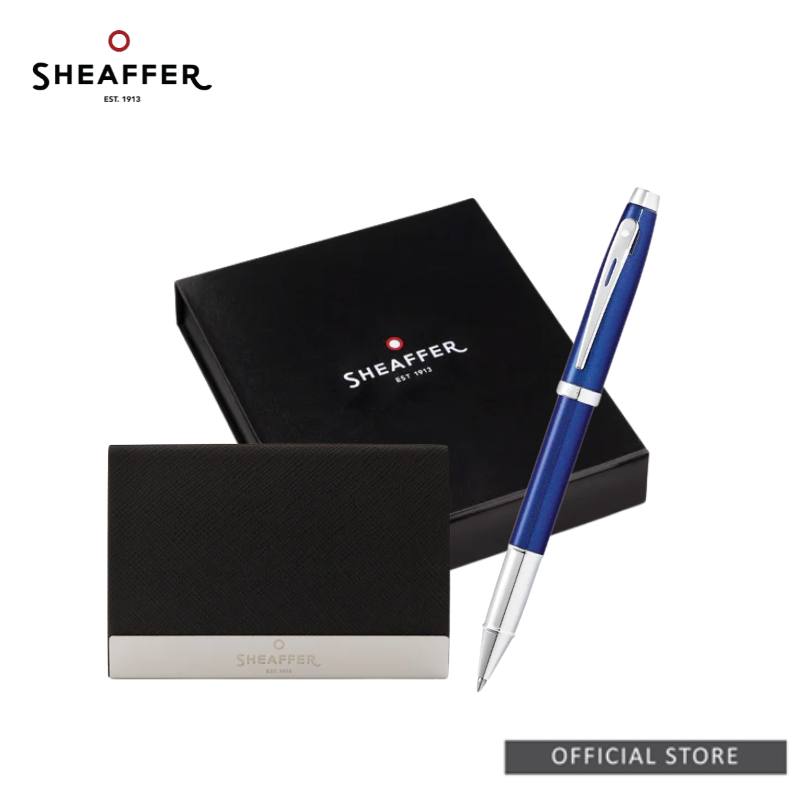 Sheaffer® 100 Rollerball Pen With Business Card Holder Gift Set