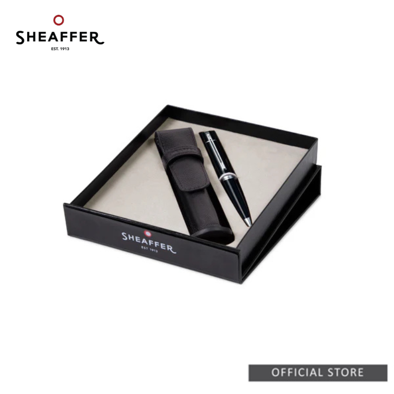 Sheaffer® 300 Ballpoint Pen Glossy Black With Pen Pouch Gift