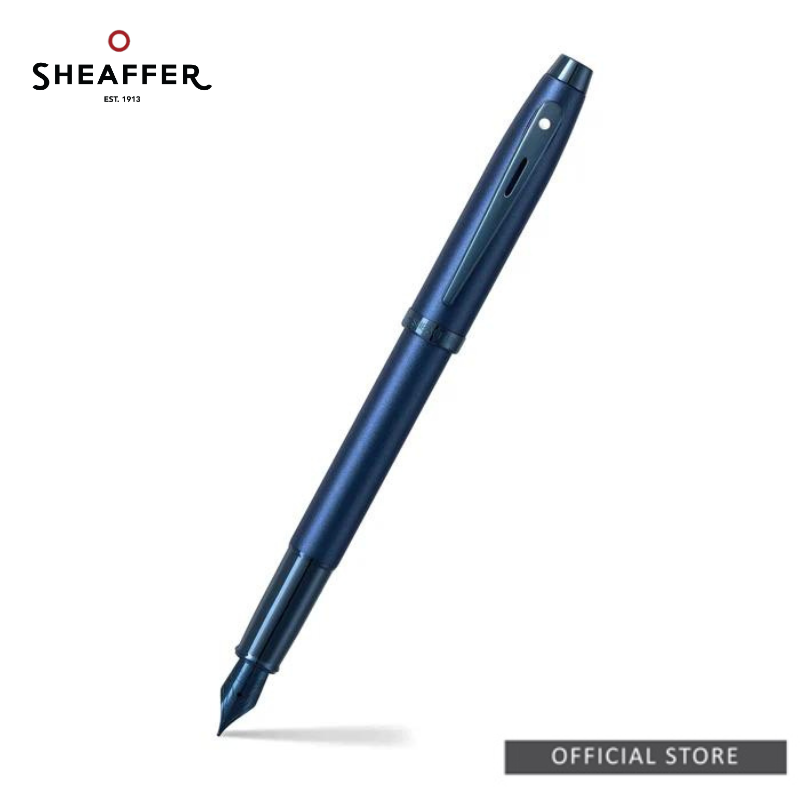 Sheaffer® 100 9371 Satin Blue With PVD Blue Trim Pen