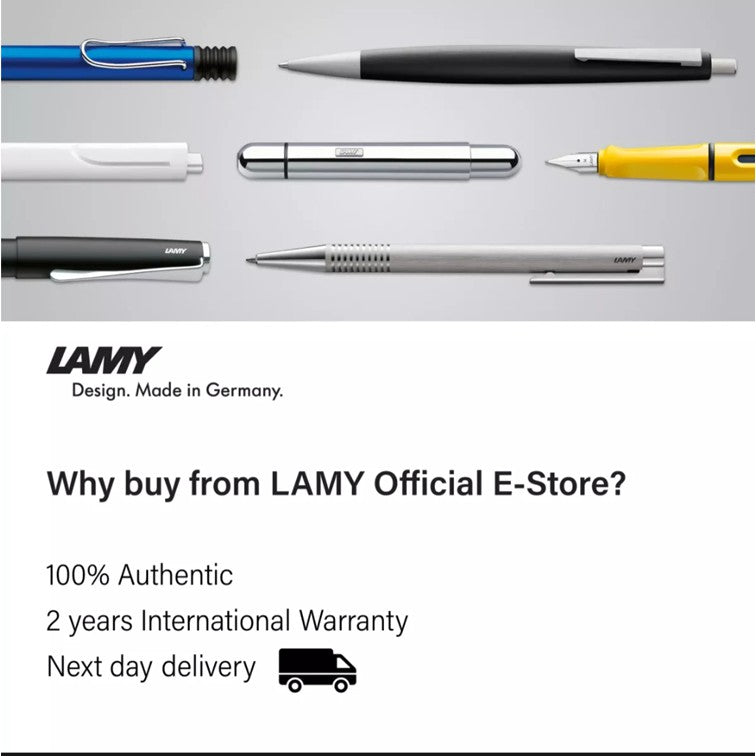 LAMY 206 logo Brushed Steel Ballpoint Pen